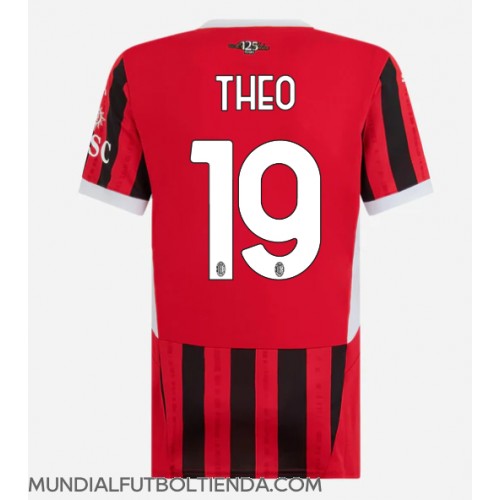 Camiseta AC Milan Theo Hernandez #19 Primera Equipación Replica 2024-25 para mujer mangas cortas